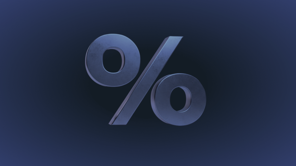 Simbolo de porcentagem que faz referência à Taxa Selic