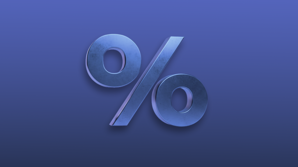 Simbolo de porcentagem que representa a taxa selic.